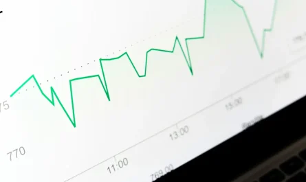 Close-up of a digital financial graph showing fluctuating market trends on a computer screen, symbolizing innovation, risk, and governance in the U.S. finance sector.